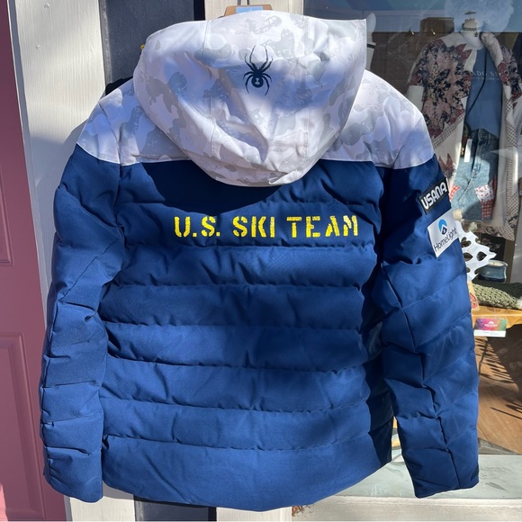 US Ski Team Spyder Rocket GoreTex Infinium Down Jacket Snow Camo Medical Rare  L - Picture 14 of 15